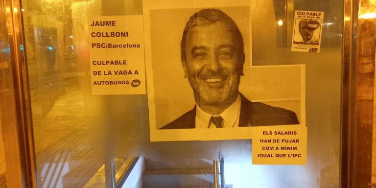 Cartel culpando a Jaume Collboni por la huelga de buses / TWITTER