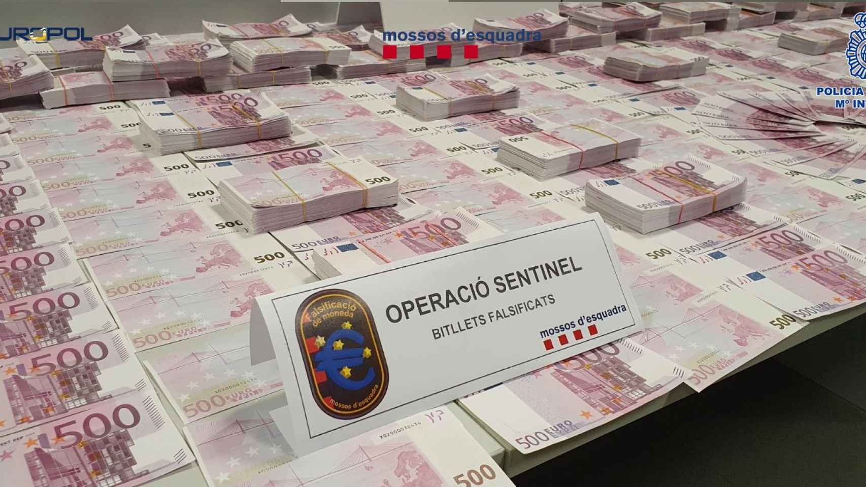 Billetes falsos requisados en la operación / MOSSOS D'ESQUADRA