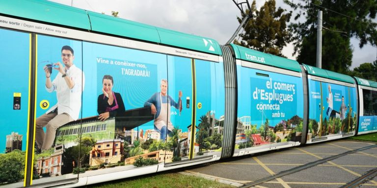Campaña promocional del comercio de Esplugues en el tranvía / AJ ESPLUGUES