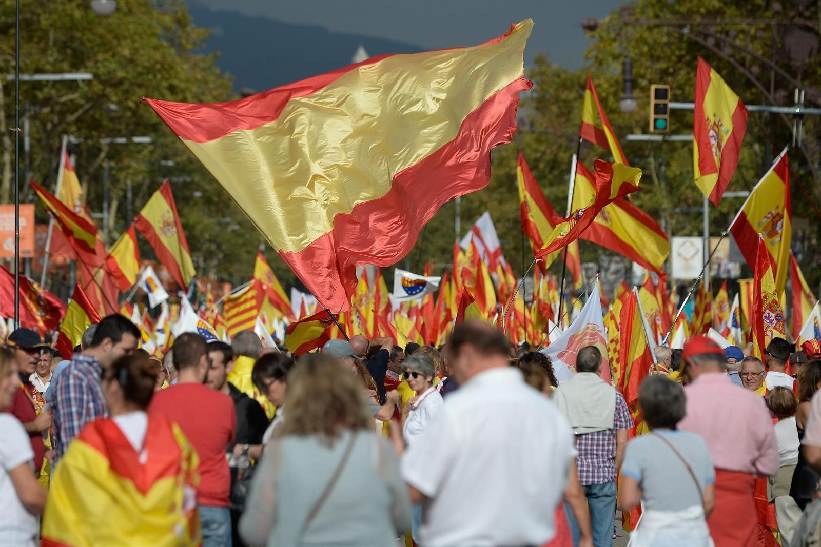 Manifestación del 12-O en Barcelona en una edición anterior / EFE