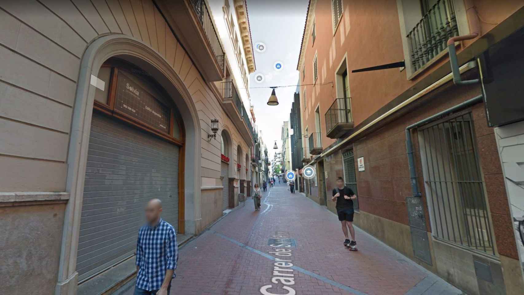La calle Sant Pere de Terrassa donde tuvo lugar el incendio / GOOGLE MAPS