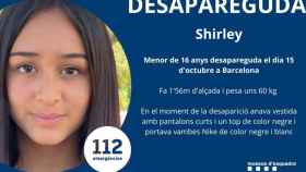 Shirley, la joven de 16 años desaparecida en Barcelona / MOSSOS D'ESQUADRA