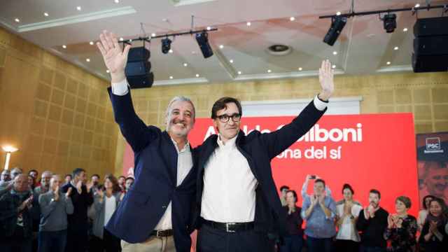 Salvador Illa y Jaume Collboni durante el acto de proclamación de la candidatura del alcaldable / PSC