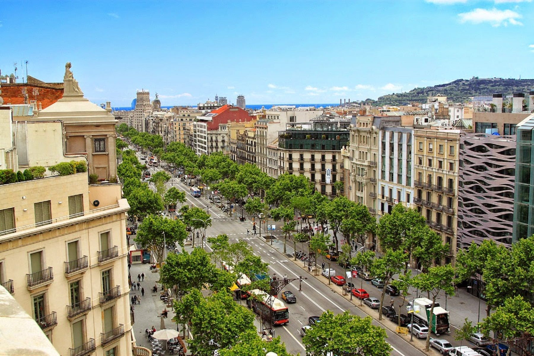 Vista panorámica del Paseo de Gràcia de Barcelona