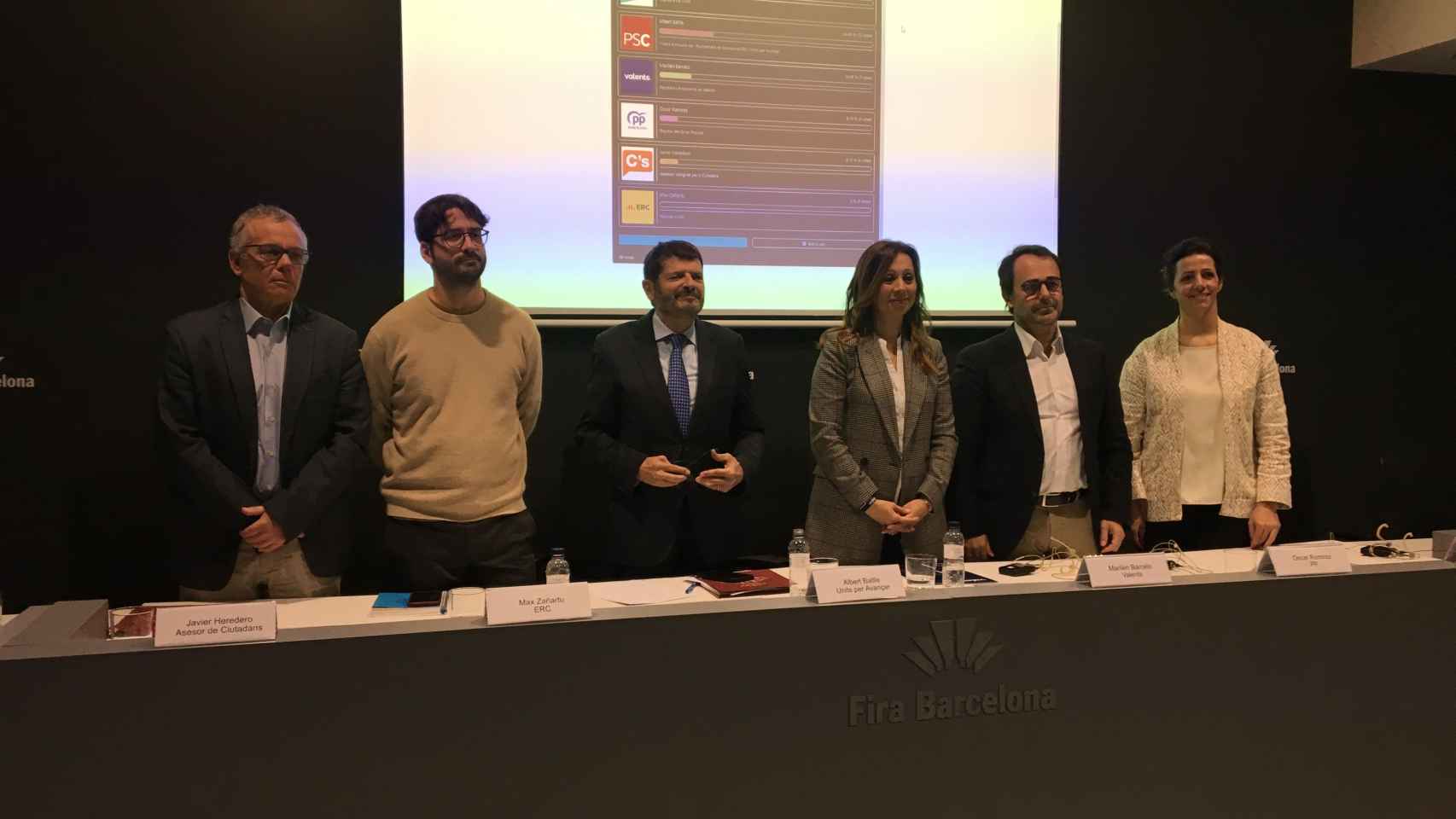 Representantes de las formaciones políticas de Barcelona tras el debate / METRÓPOLI - RP