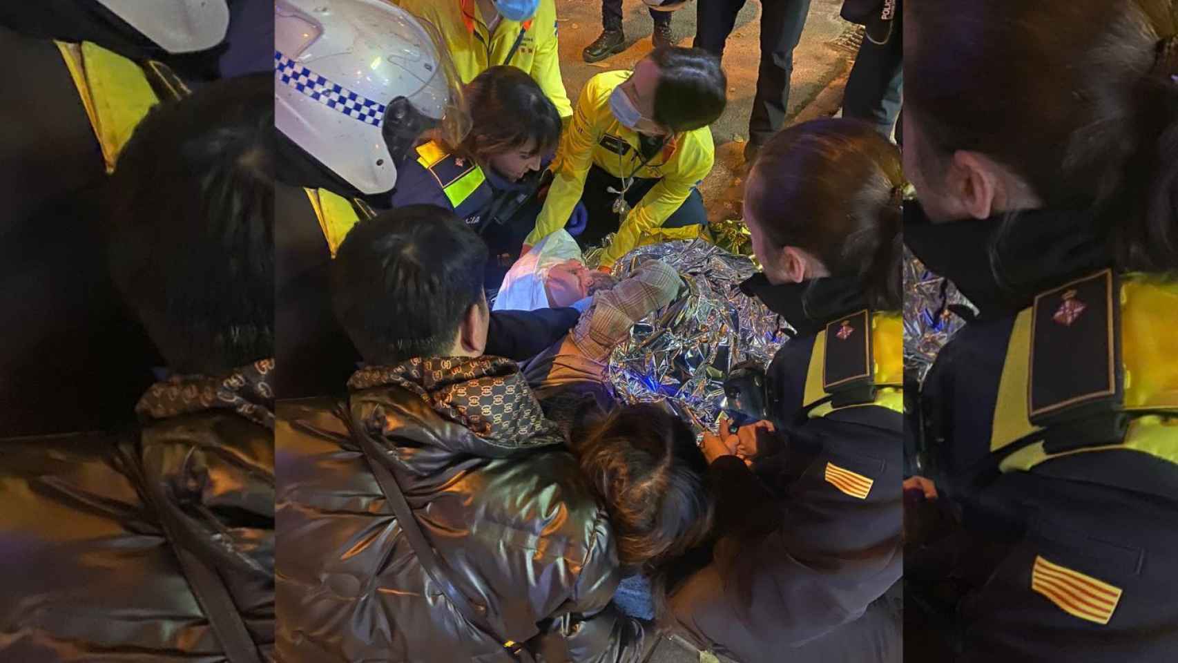 La Guardia Urbana ayuda a una mujer a dar a a luz en plena calle en l'Eixample de Barcelona / GUARDIA URBANA