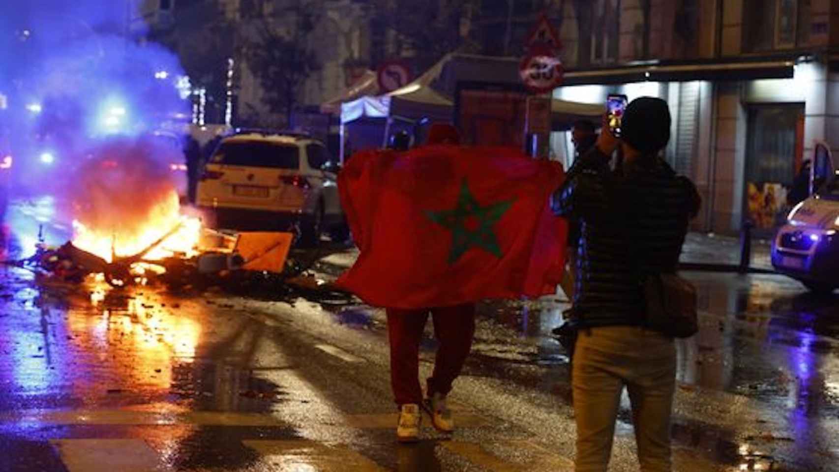 Disturbios por la victoria de Marruecos ante Bélgica / EFE