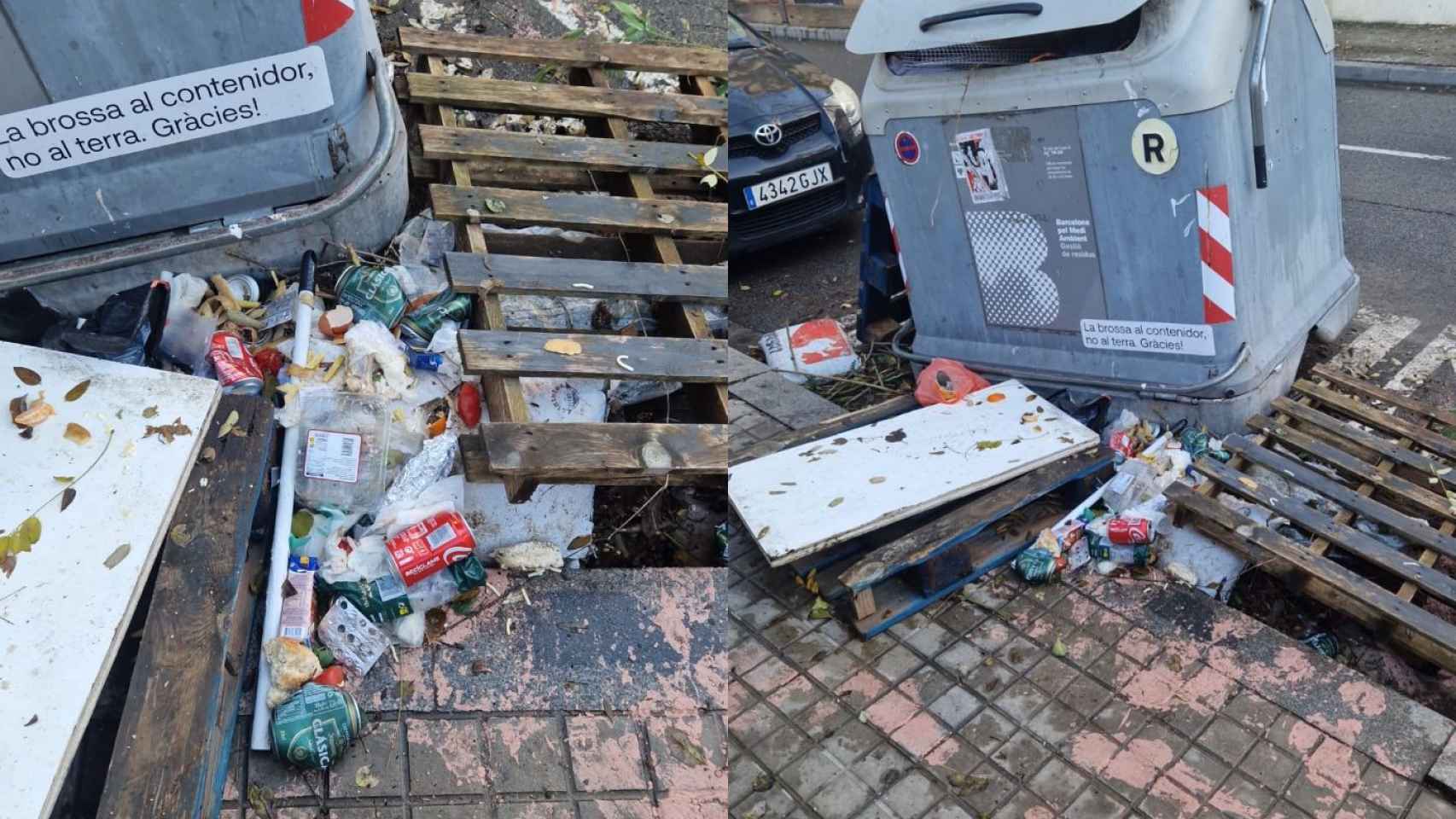 Un contenedor de basura sin recoger en la calle Gran Vista de El Carmel / CEDIDA