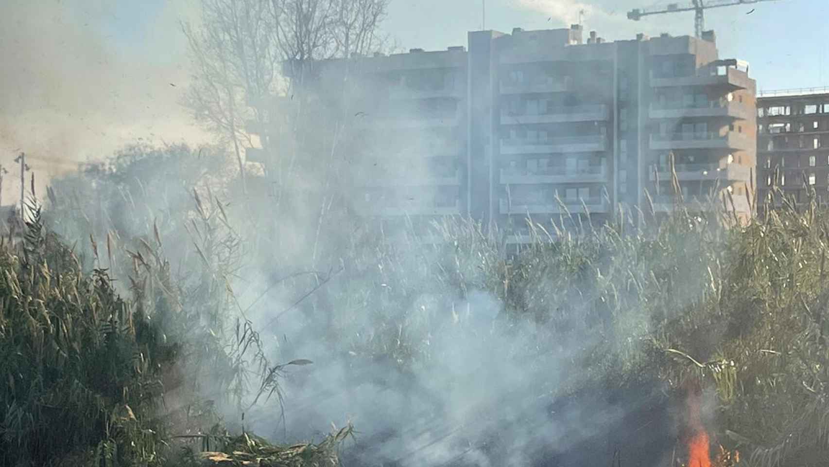 Otro incendio en el río Besòs de Sant Adrià / CEDIDA