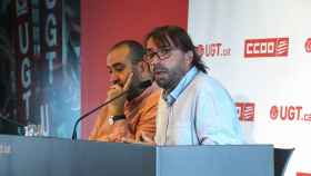 Javier Pacheco y Camil Ros, secretarios generales de CCOO y UGT en Cataluña / EFE