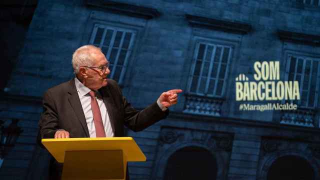 El presidente de ERC en el Ayuntamiento de Barcelona y candidato a la alcaldía en la capital catalana, Ernest Maragall, en una conferencia conjunta este martes con el presidente de