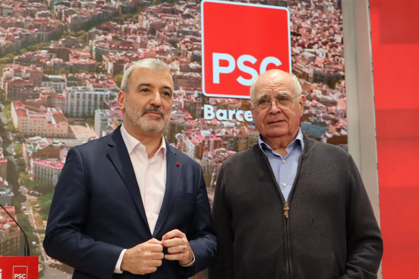 Jaume Collboni y Lluís Rabell, en el anuncio del fichaje por la candidatura socialista / PSC