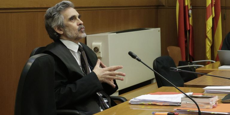 El abogado Cristóbal Martell durante el juicio