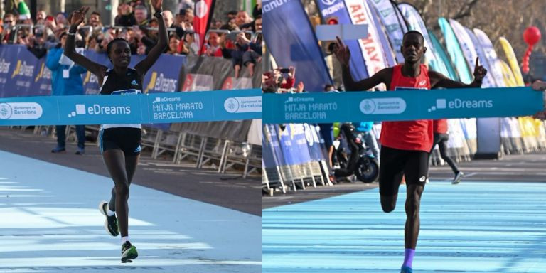 Los ganadores de esta edición de la Mitja Marató de Barcelona 2023 / TWITTER AJ. BARCELONA