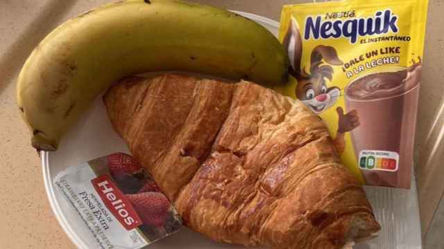 El desayuno que se ofrece a un niño de dos años en el hospital Vall d'Hebron / SINAZUCAR.ORG