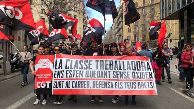 Manifestación CGT en Barcelona / RRSS (@CGTClinic)