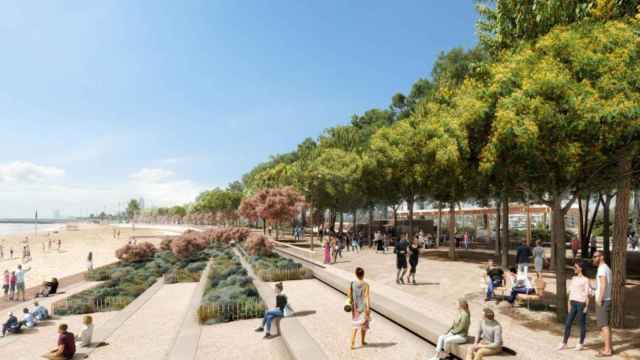 Render del nuevo paseo de la Mar Bella de Barcelona / AJ BCN