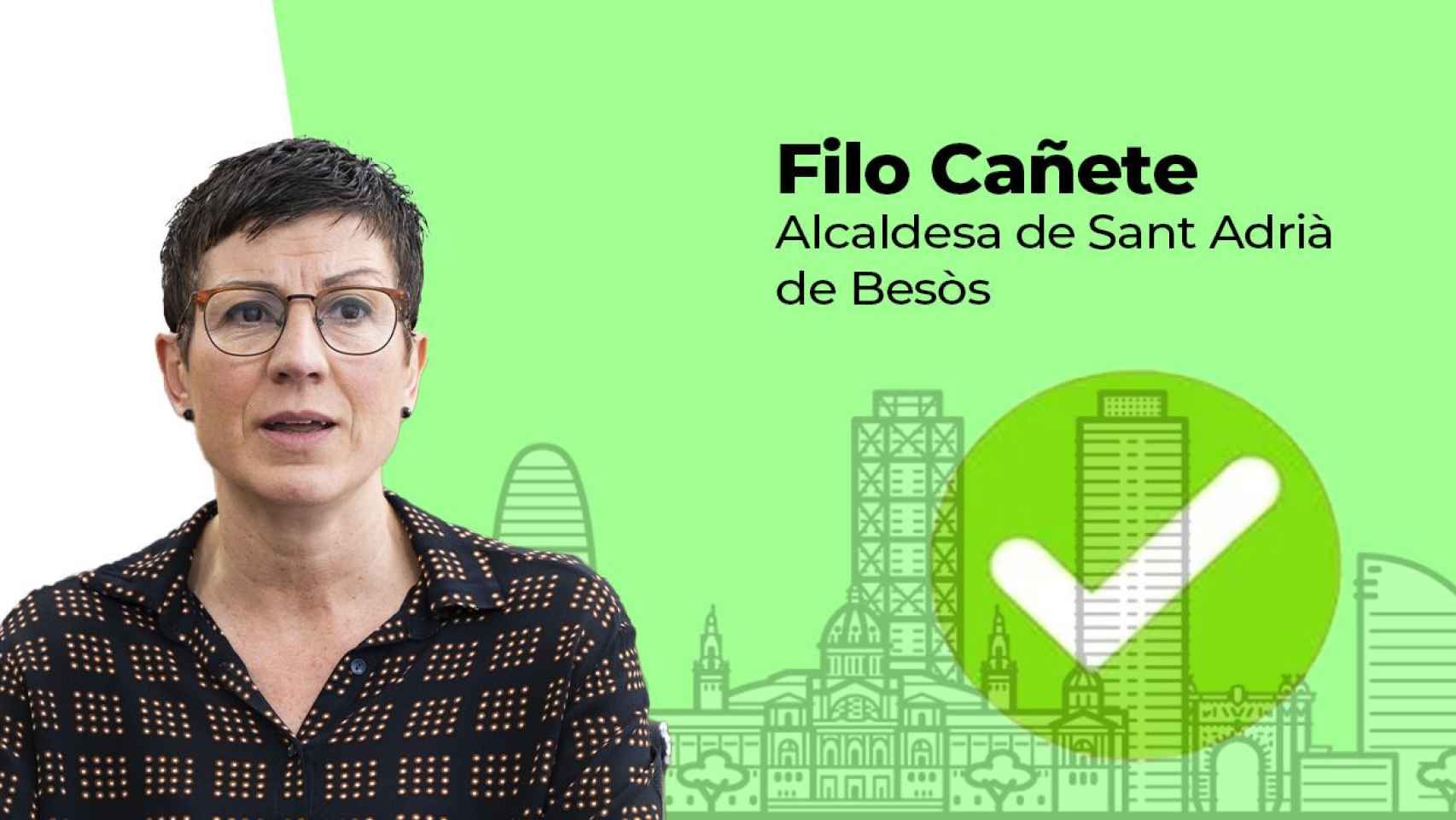Fotomontaje de la alcaldesa de Sant Adrià de Besòs, Filo Cañete / METRÓPOLI
