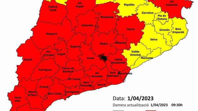 Mapa del Pla Alfa de riesgo de incendio para el sábado 1 de abril / AGENTS RURALS