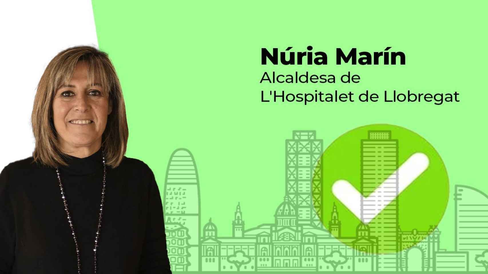 Fotomontaje de Núria Marín, alcaldesa de L'Hospitalet
