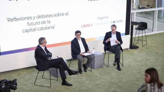 Albert Martínez Lacambra (Red.es), Manel Manchón y Javier Faus (Meridia) en las jornadas 'Desperta BCN!' / GALA ESPÍN