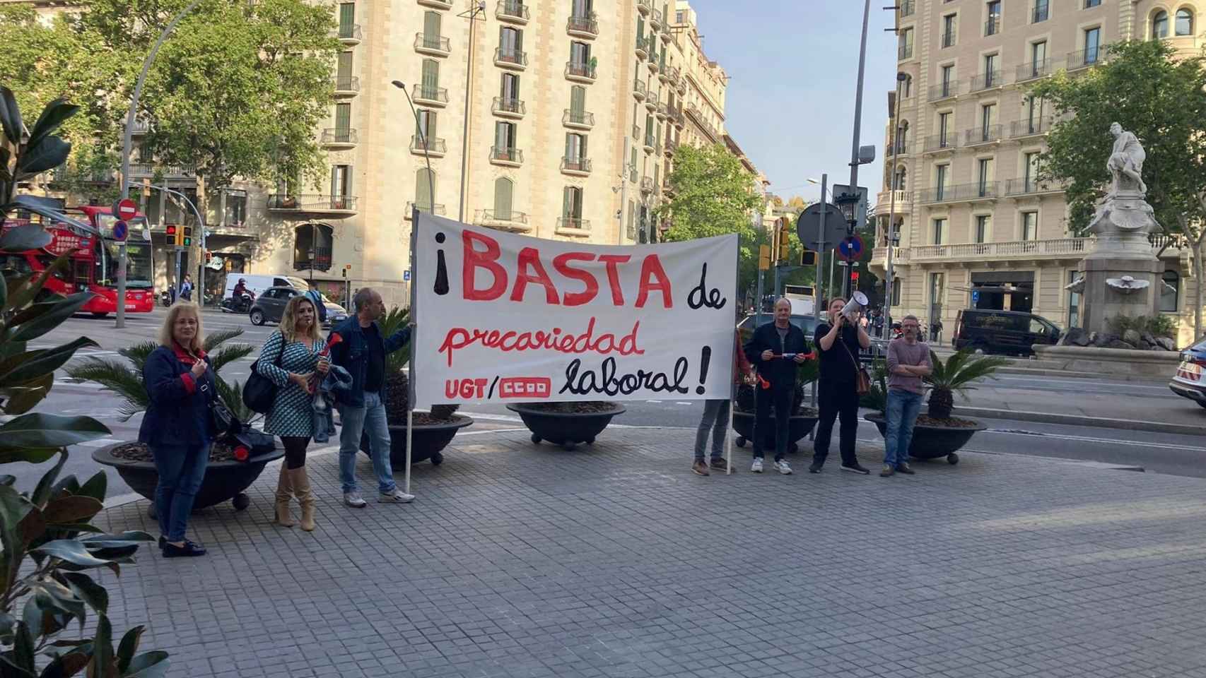Protesta de los trabajadores del Hotel Palace de Barcelona / EUROPA PRESS