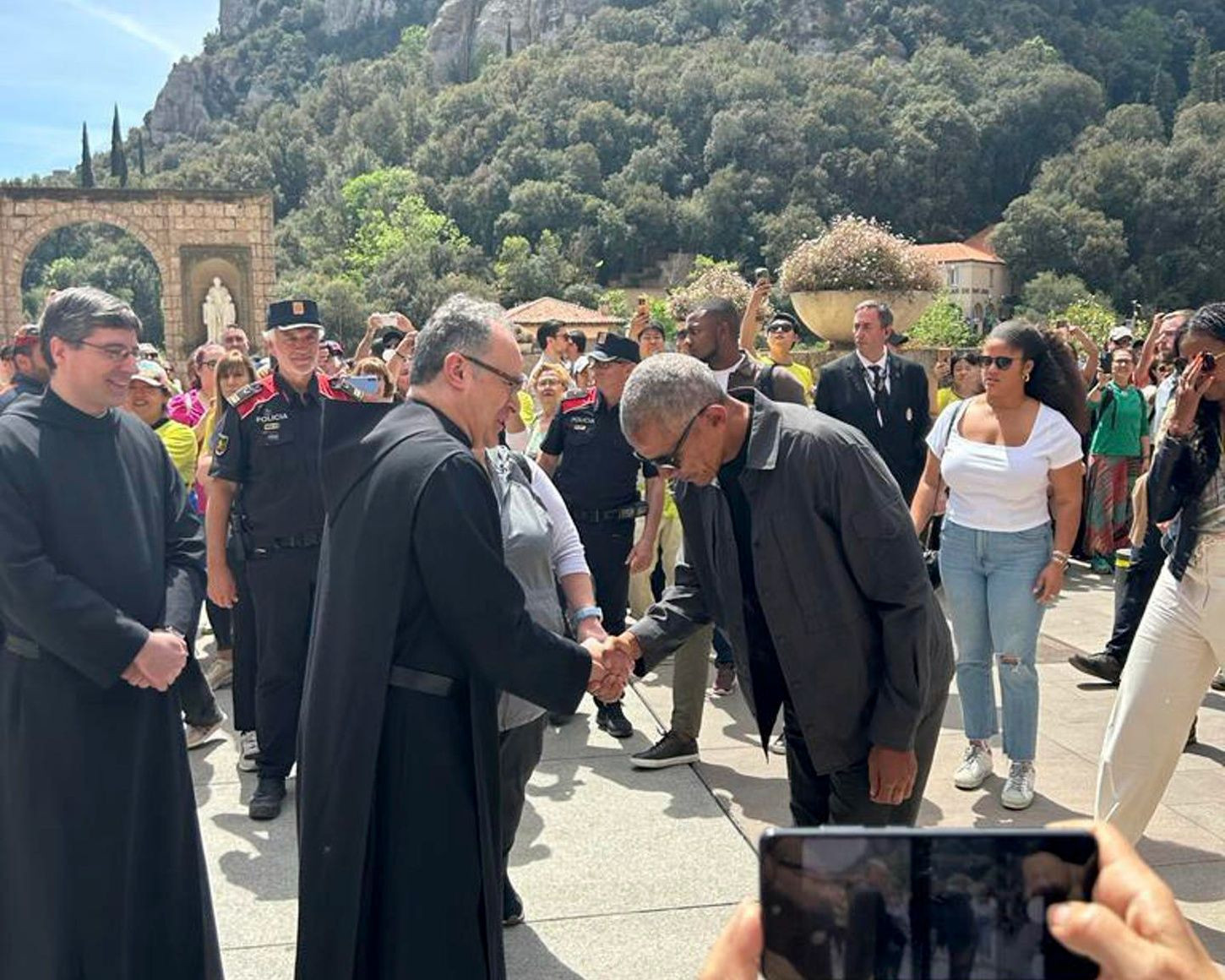 Obama saluda al abad de Montserrat / EFE