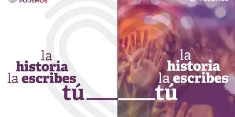 Podemos apuesta en su cartel electoral por darle todo el protagonismo a la gente Podemos