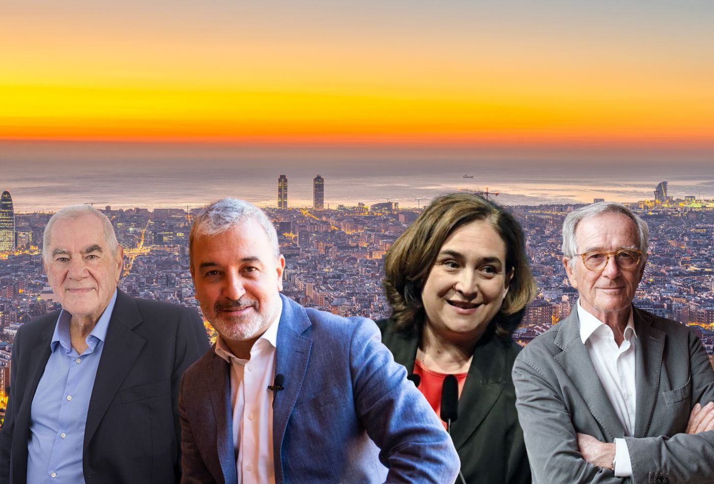 El candidato de ERC, Ernest Maragall; el candidato del PSC, Jaume Collboni; la candidata de Barcelona en Comú, Ada Colau; el candidato de Junts, Xavier Trias / METRÓPOLI