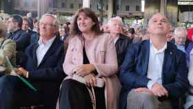 Xavier Trias junto a la presidenta del partido, Laura Borràs, y el secretario general Jordi Turull / EUROPA PRESS