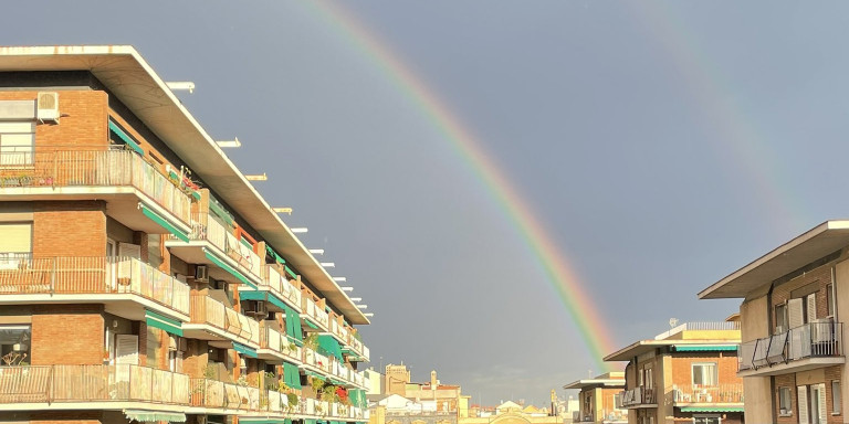 El arcoíris capturado desde el Eixample / TWITTER @kanen49