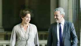 Ada Colau y Jaume Collboni durante su primer gobierno de coalición / EFE