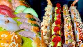 Piezas de sushi del buffet de sushi que arrasa en TikTok  / TSUKIMI BCN