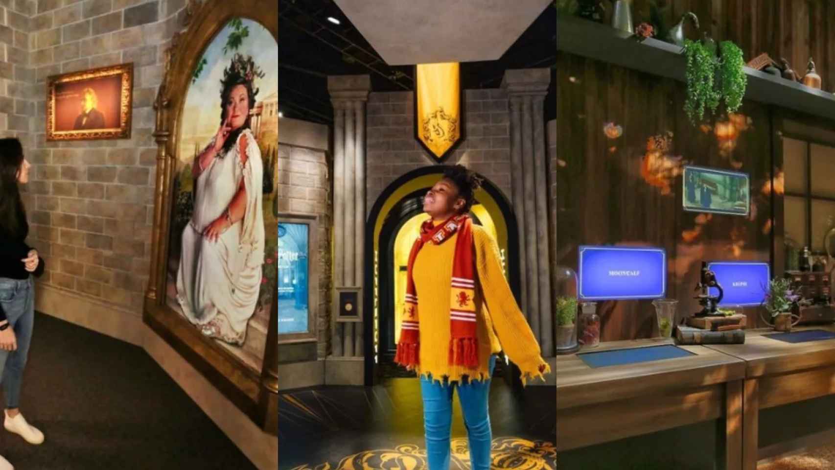 Diversas zonas de la exposición de Harry Potter que llega a Barcelona