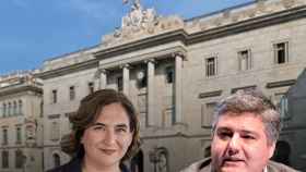 Fotomontaje de Ada Colau y Javier Burón con el Ayuntamiento en el fondo / METRÓPOLI
