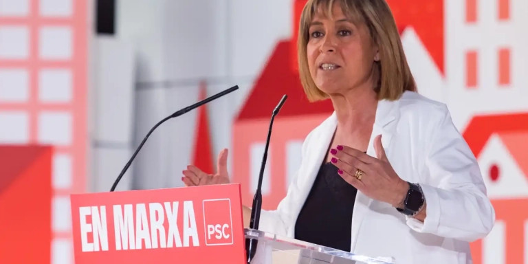 La alcaldesa de L'Hospitalet de Llobregat, Núria Marín, en un acto de partido
