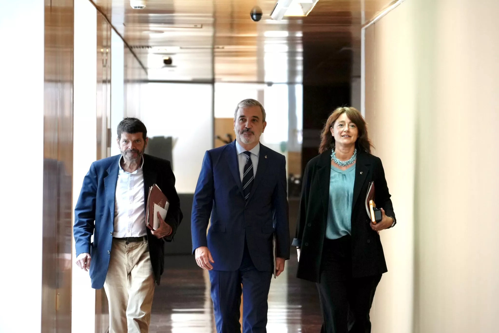 Albert Batlle, Jaume Collboni y Laia Bonet en una imagen de archivo / TWITTER JAUME COLLBONI