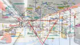Fotomontaje del mapa del metro de Barcelona y el Triángulo Rojo / GALA ESPÍN
