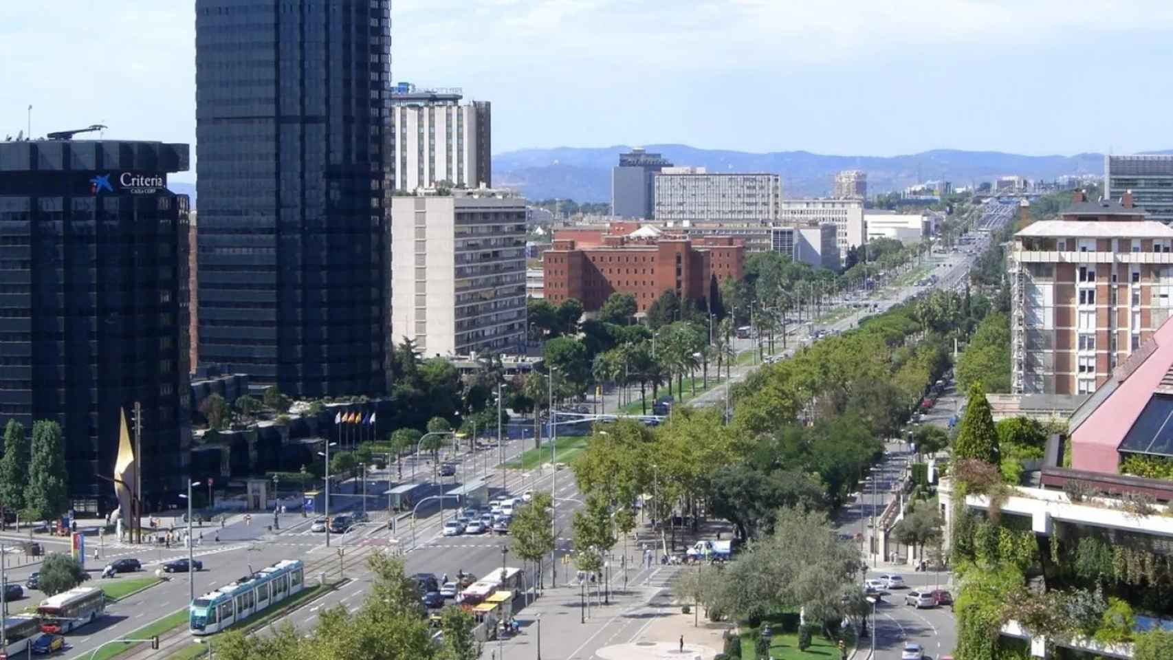 Vista aérea de la avenida Diagonal a la altura de Les Corts / BCN FILM COMISSION