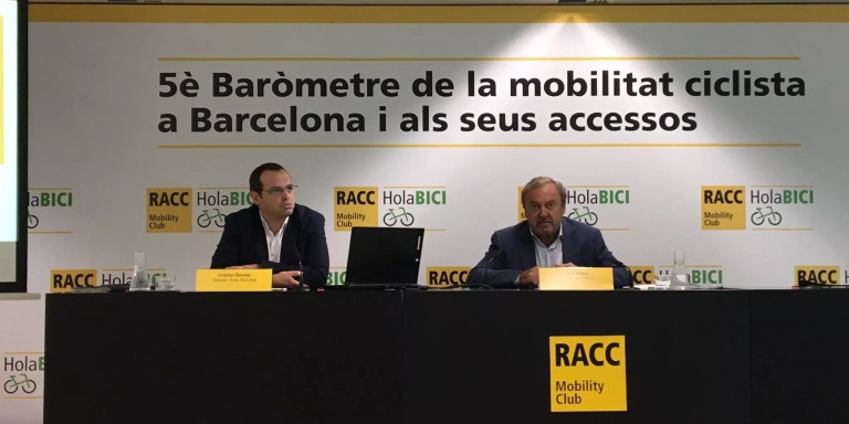 El Director del Área de Movilidad del RACC, Cristian Bardají, y el presidente del club automovilístico, Josep Mateu / RP