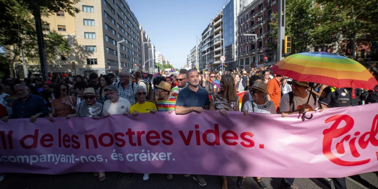 El alcalde Jaume Collboni en la manifestación del Pride / LORENA SOPENA - EP
