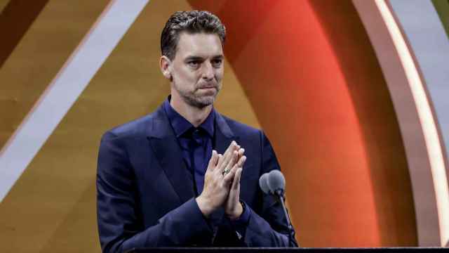 Pau Gasol durante su discurso tras la entrada en el Salón de la Fama de la NBA / EFE