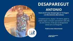 Aspecto de Antonio, el hombre desaparecido en Barcelona / MOSSOS