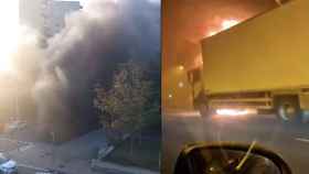 Incendio de un camión en Nou Barris en Barcelona / METRÓPOLI