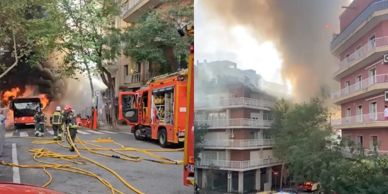 Incendio de un autobús de TMB en Sant Gervasi / METRÓPOLI