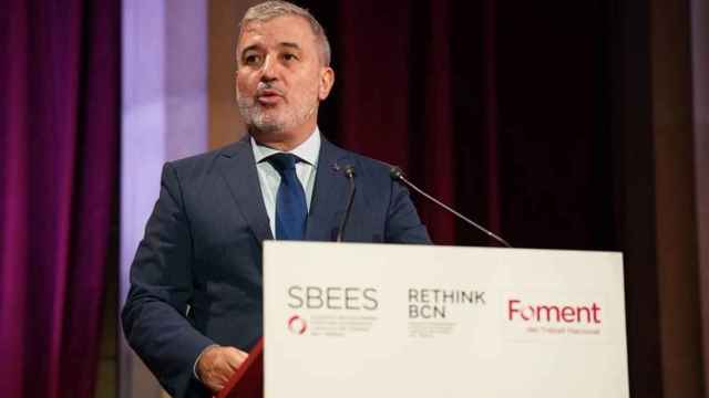 El alcalde de Barcelona, Jaume Collboni, en el auditorio de Foment del Treball / MA