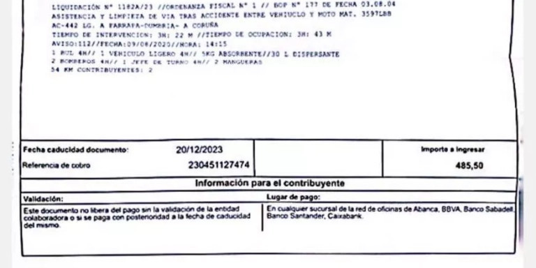 Piden 485 euros a la víctima mortal de un accidente de tráfico / CEDIDA