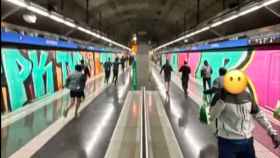 Ataque vandálico en el metro de Barcelona / Cedida