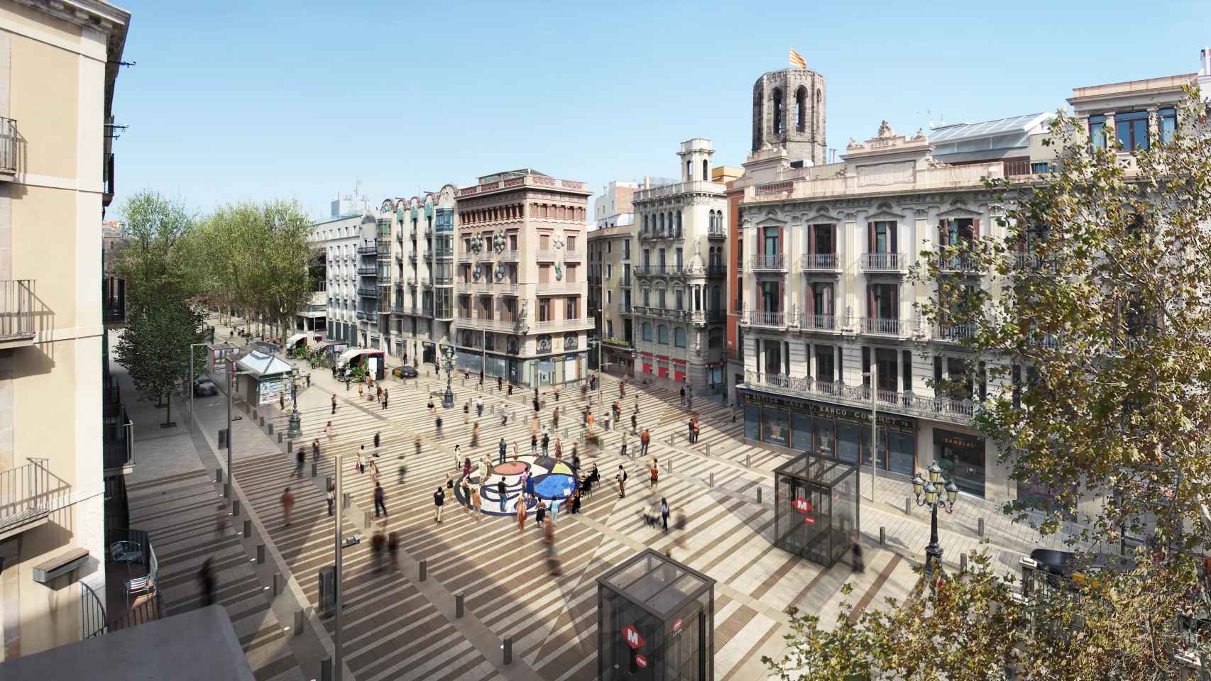 Render de cómo quedará la Rambla de Barcelona tras su reforma