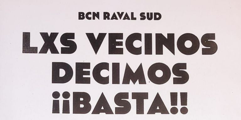 Cartel de la convocatoria a la manifestación en El Raval / CEDIDA